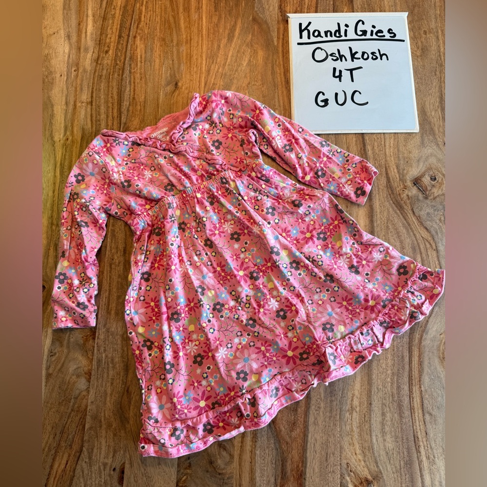 Oshkosh Pink Floral Long Sleeve Dress